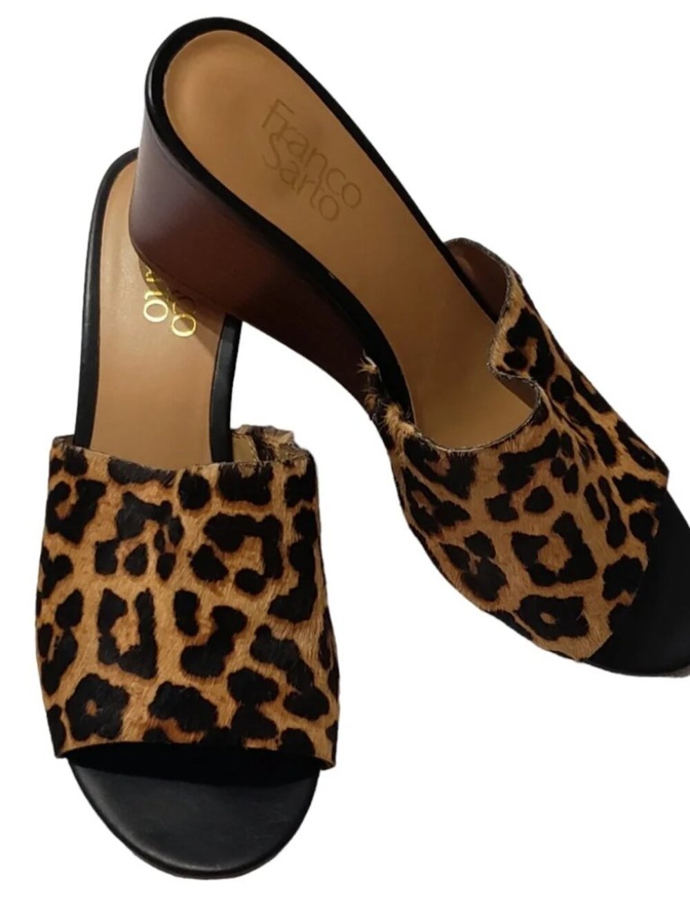 Franco Sarto animal print wedge sandal. Size 6